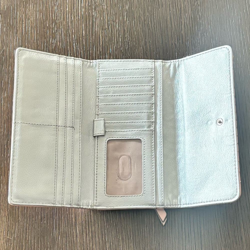 Nine West Blush Pink Quilted Wallet Zip Clutch EUC - Picture 5 of 6